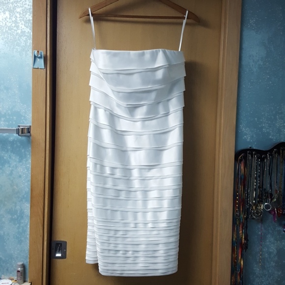 White House Black Market Satin Tiered Dress - Picture 3 of 7